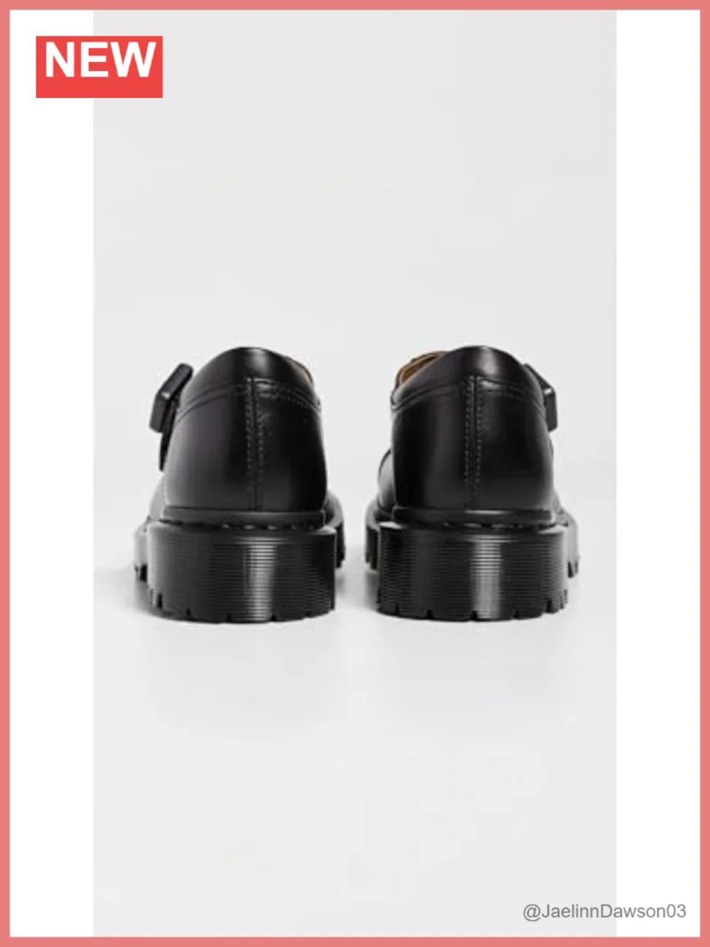 Women's Platform Loafers Leather Round Toe Buckle Strap
